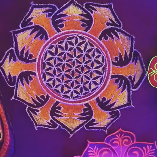 Golden Flower of Life mandala holy geometry patch sacred art healing yantra Drunvalo Melchizedek