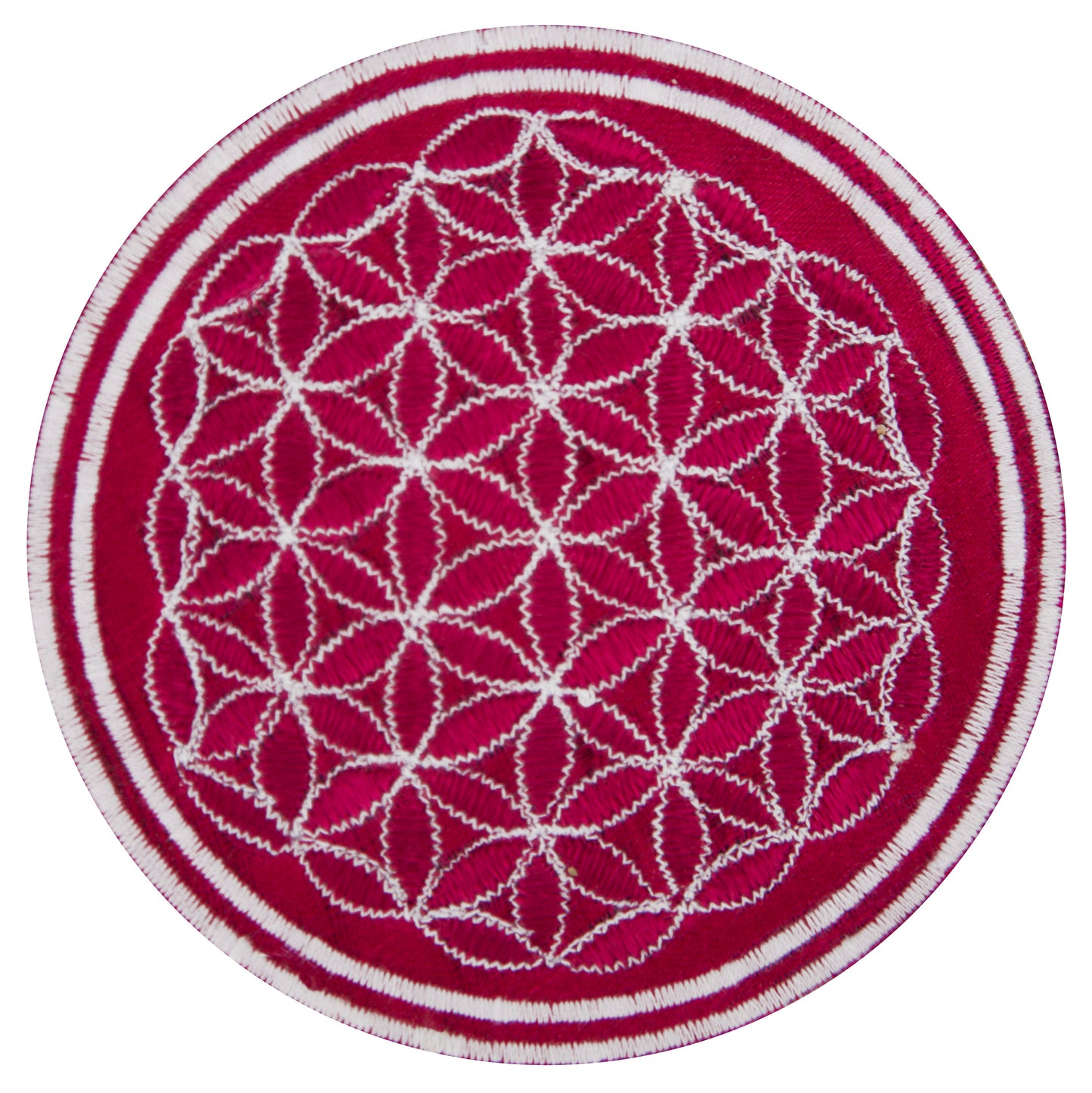 White orange gray flower of life patch sacred geometry embroidery for sew on