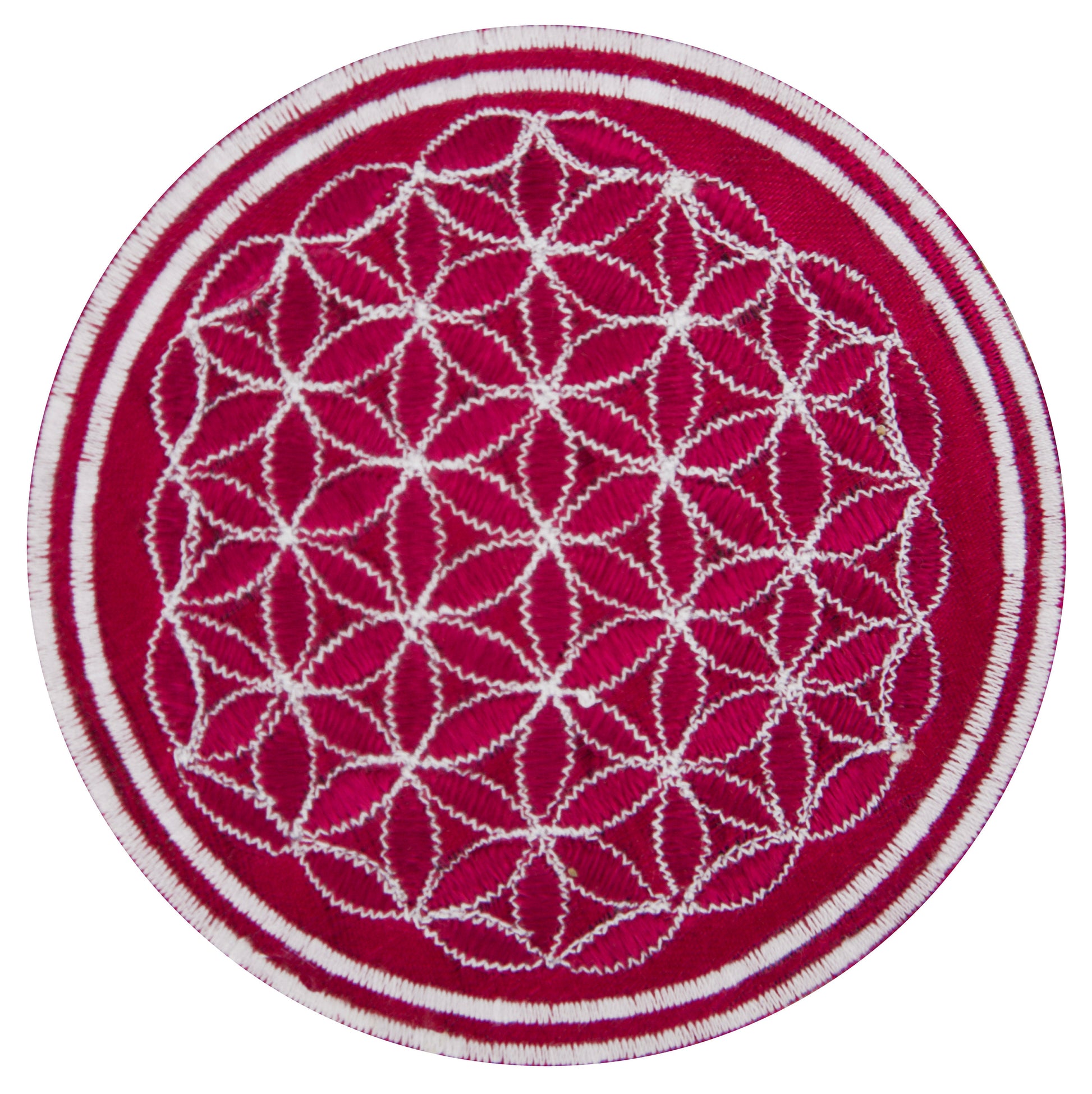 White orange gray flower of life patch sacred geometry embroidery for sew on