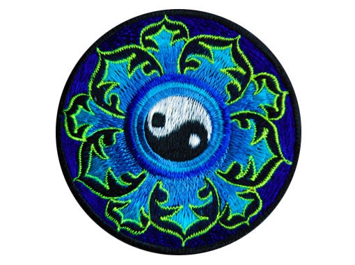Ying Yang Small Patch taoism balance peace symbol with mandala