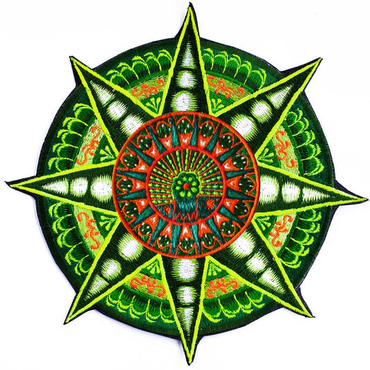 Peyote Star Mandala Huichol Artwork psychedelic blacklight patch