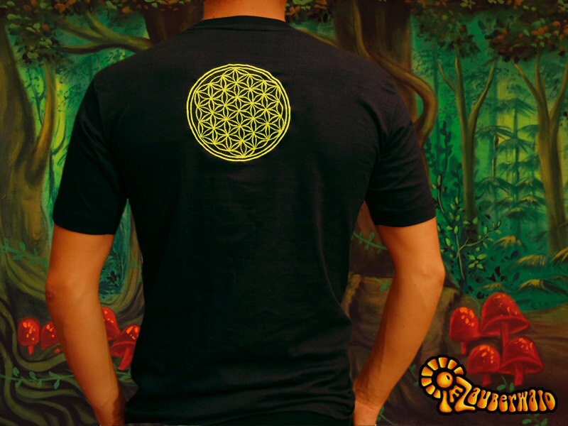 Shri Yantra T-Shirt - sacred healing yantra from india handmade embroidery no print