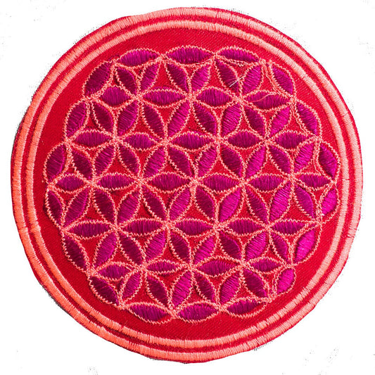 pink flower of life patch small size with variations