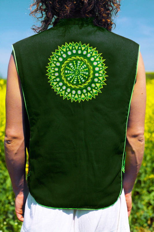 green aum star - Design your jacket in any colours -handmade in your size blacklight active 1 zip lock inside pocket