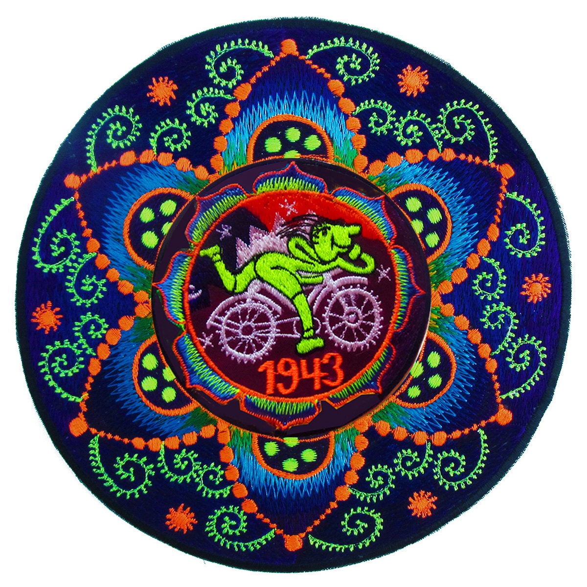 fractal hofmann mandala bicycle day women top shirt psychedelic handmade no print goa purple t-shirt blacklight active